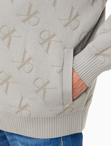 Buy 남성 릴렉스핏 AOP 캐시미어 가디건 in color KHAKI BEIGE
