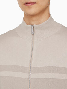 Buy 남성 릴렉스핏 스트라이프 집업 니트 가디건 in color BEIGE