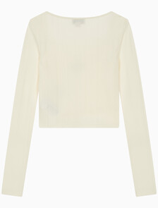 Buy 여성 2 IN 1 립 크롭 슬림 가디건 in color WHITE