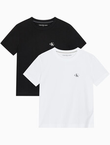 Buy 여성 레귤러핏 모던로고 2PK 반팔 티셔츠 in color CK BLACK
