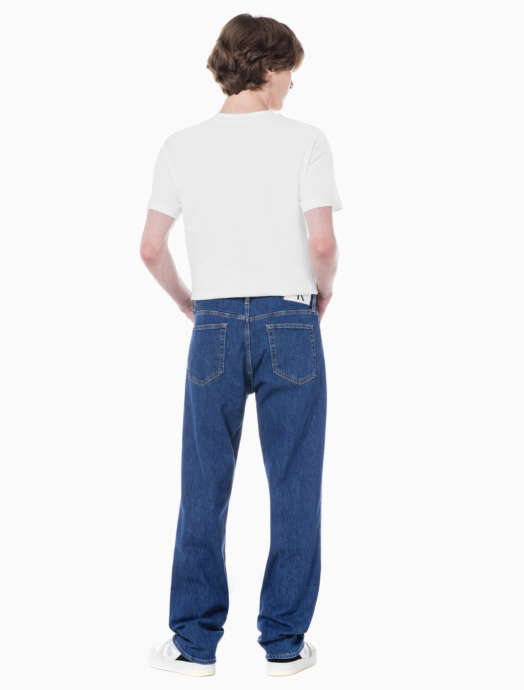 Buy 남성 90's 스트레이트핏 미드블루 데님 in color MID BLUE BACK EMBRO