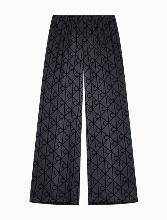 여성 샤인 새틴 자카드 AOP 팬츠