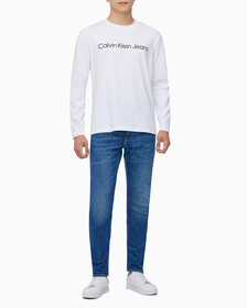 Buy 남성 레귤러핏 인스티튜셔널 긴팔 티셔츠 in color BRIGHT WHITE
