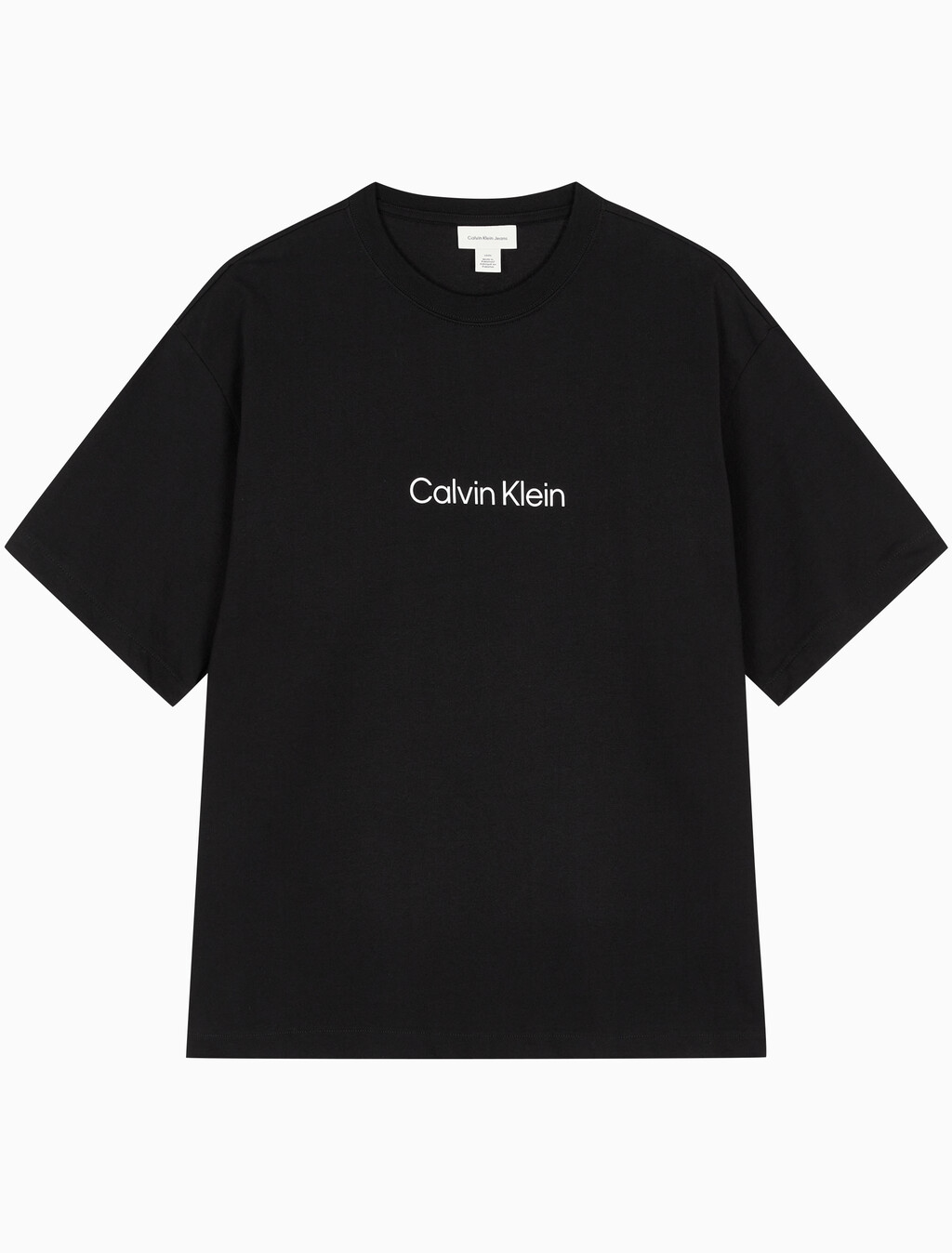 Buy 남성 릴렉스핏 헤비 코튼 크루넥 반팔 티셔츠  in color BLACK