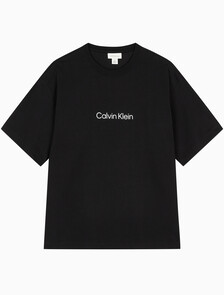 Buy 남성 릴렉스핏 헤비 코튼 크루넥 반팔 티셔츠  in color BLACK