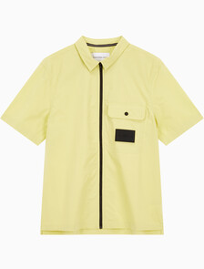 Buy 남성 포플린 집업 반팔셔츠 in color YELLOW SAND