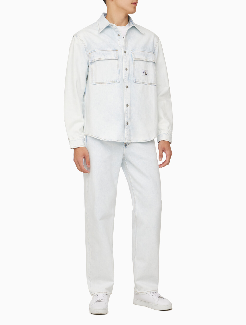 Buy 남성 릴렉스핏 데님 셔츠 in color CHALKY BLUE