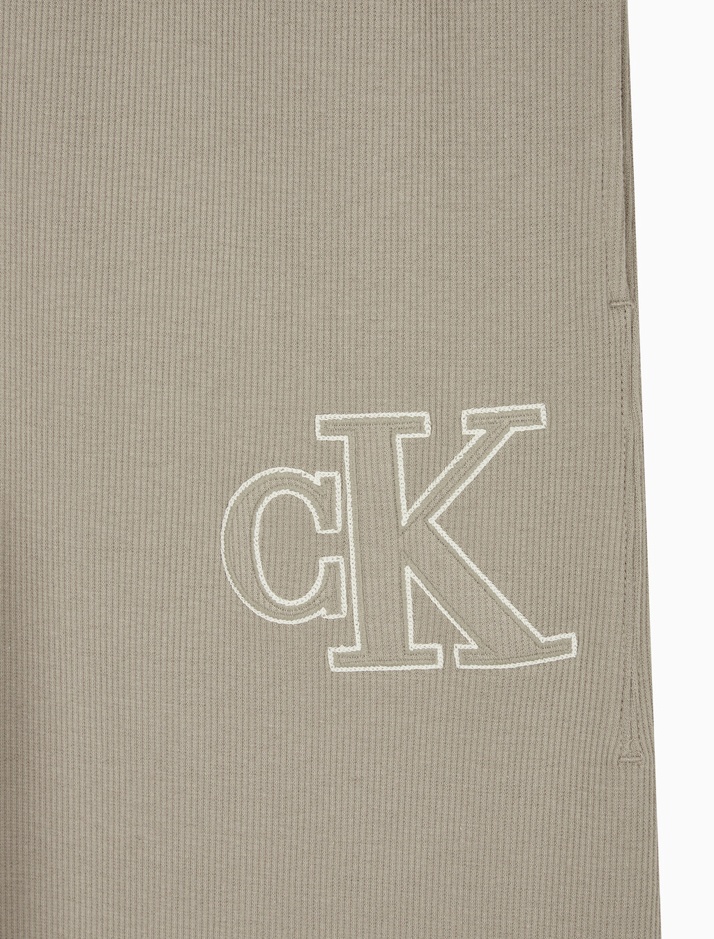 Buy 남성 더블 니트 립 로고 조거 팬츠 in color VINTAGE KHAKI