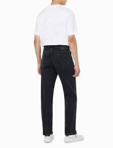 Buy 남성 90's 스트레이트핏 블랙 데님 in color WASHED BLACK LOGO LACE