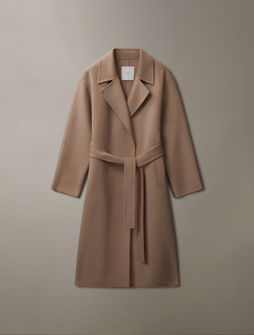 Buy 여성 롱슬리브 더블페이스 울 롱 랩 코트 in color CAMEL