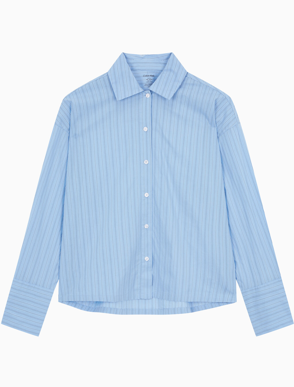 Buy 여성 포플린 슬립 롱슬리브 탑 in color Blue