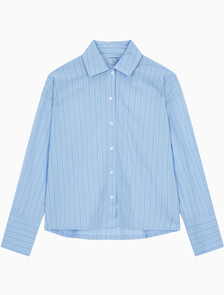 Buy 여성 포플린 슬립 롱슬리브 탑 in color Blue