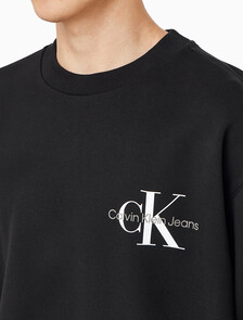 Buy 남녀공용 릴렉스핏 모노그램 로고 스웻셔츠 in color CK BLACK