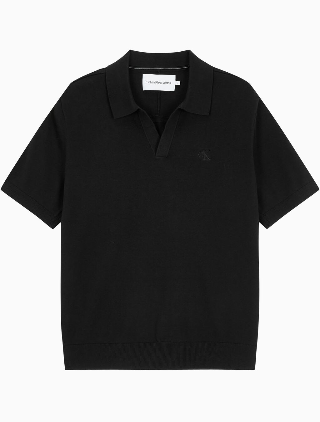 Buy 남성 토널 블로킹 폴로 반팔 티셔츠 in color CK BLACK