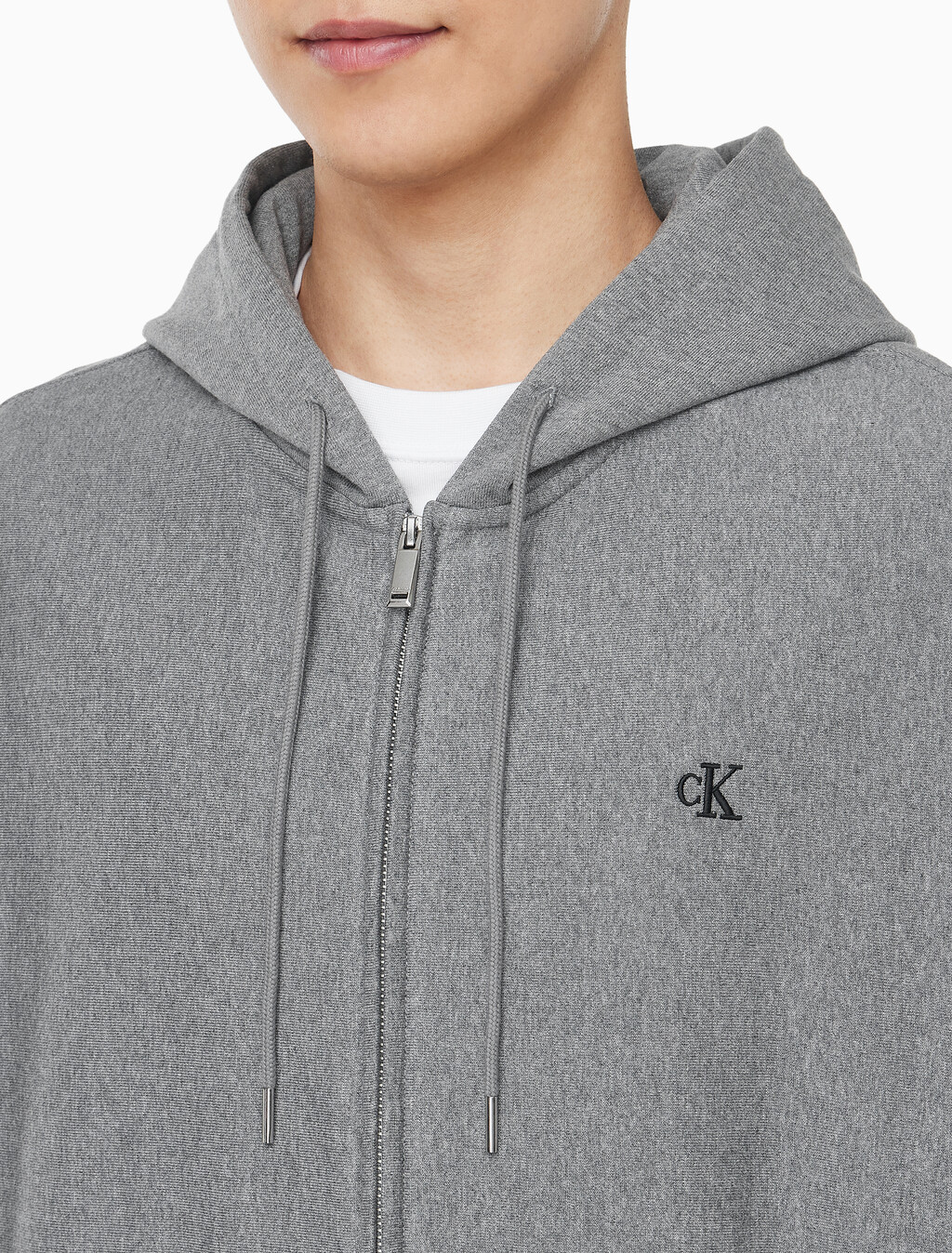 Buy 남성 프리미엄 테리 아카이브 후드 집업 in color MEDIUM GREY HEATHER