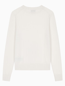 Buy 여성 크루넥 파인 스웨터 in color WHITE