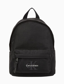 Buy 여성 볼드 로고 나일론 스몰 라운드 백팩 in color BLACK