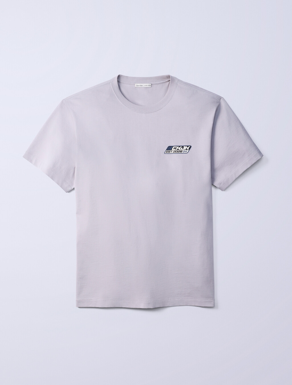 Buy Jung Kook for Calvin Klein  남성 릴렉스 핏 뱃지 로고 반팔 티셔츠 in color GREY