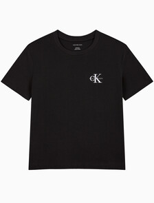 Buy 여성 레귤러핏 스몰 모노그램 로고 반팔 티셔츠 in color BLACK