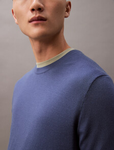 Buy 유니섹스 롱슬리브 테크니컬 메리노 울 크루넥 스웨터 in color VINTAGE INDIGO