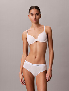 Buy 여성 코튼 스트레치 립 힙스터 in color White