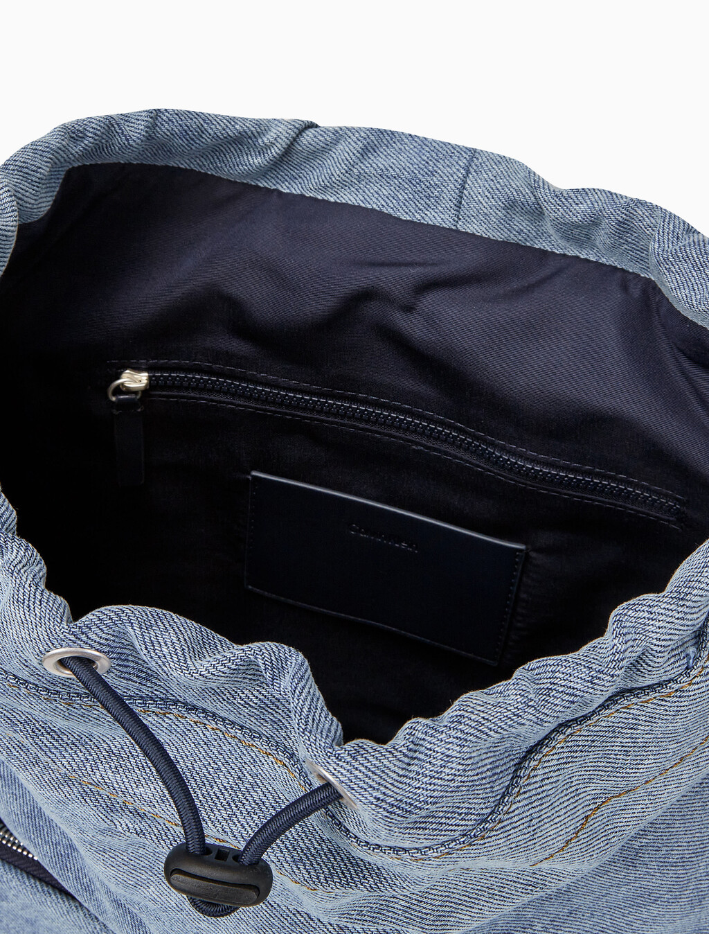 Buy 여성 로고 데님 미니 플랩 백팩 in color DENIM