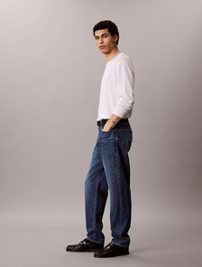 Buy 90S 테이퍼핏 진 in color Blue Black 