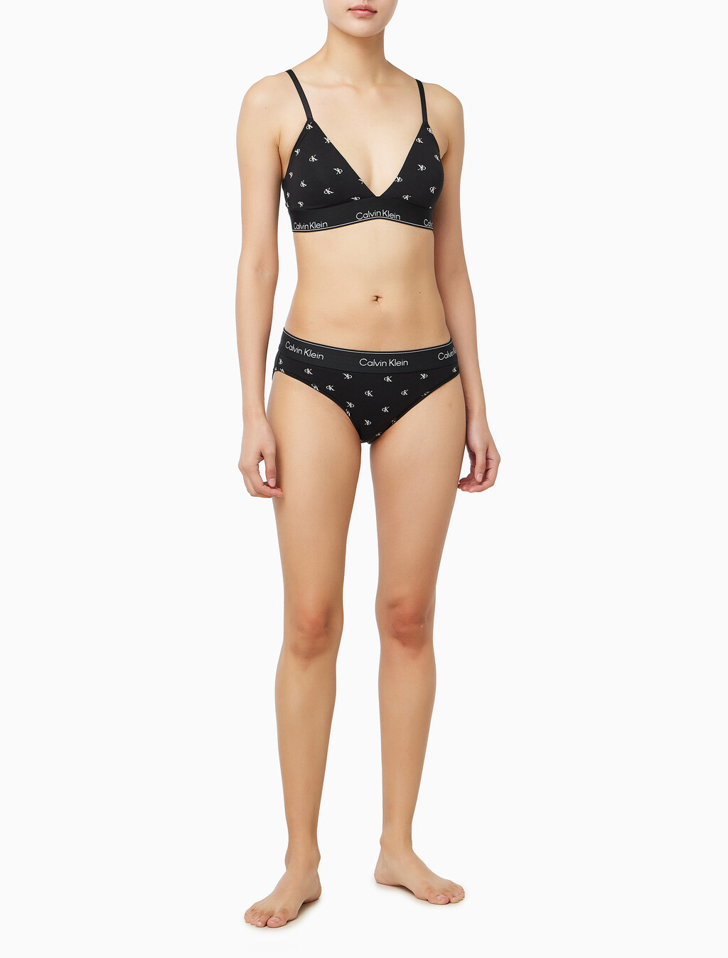 Buy 여성 아이콘 코튼 모달 AF 비키니 in color DIAMOND LOGO PRINT_BLACK