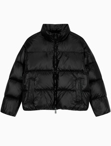 Buy 남녀공용 스탠드 카라 글로시 다운 푸퍼 자켓 in color CK BLACK