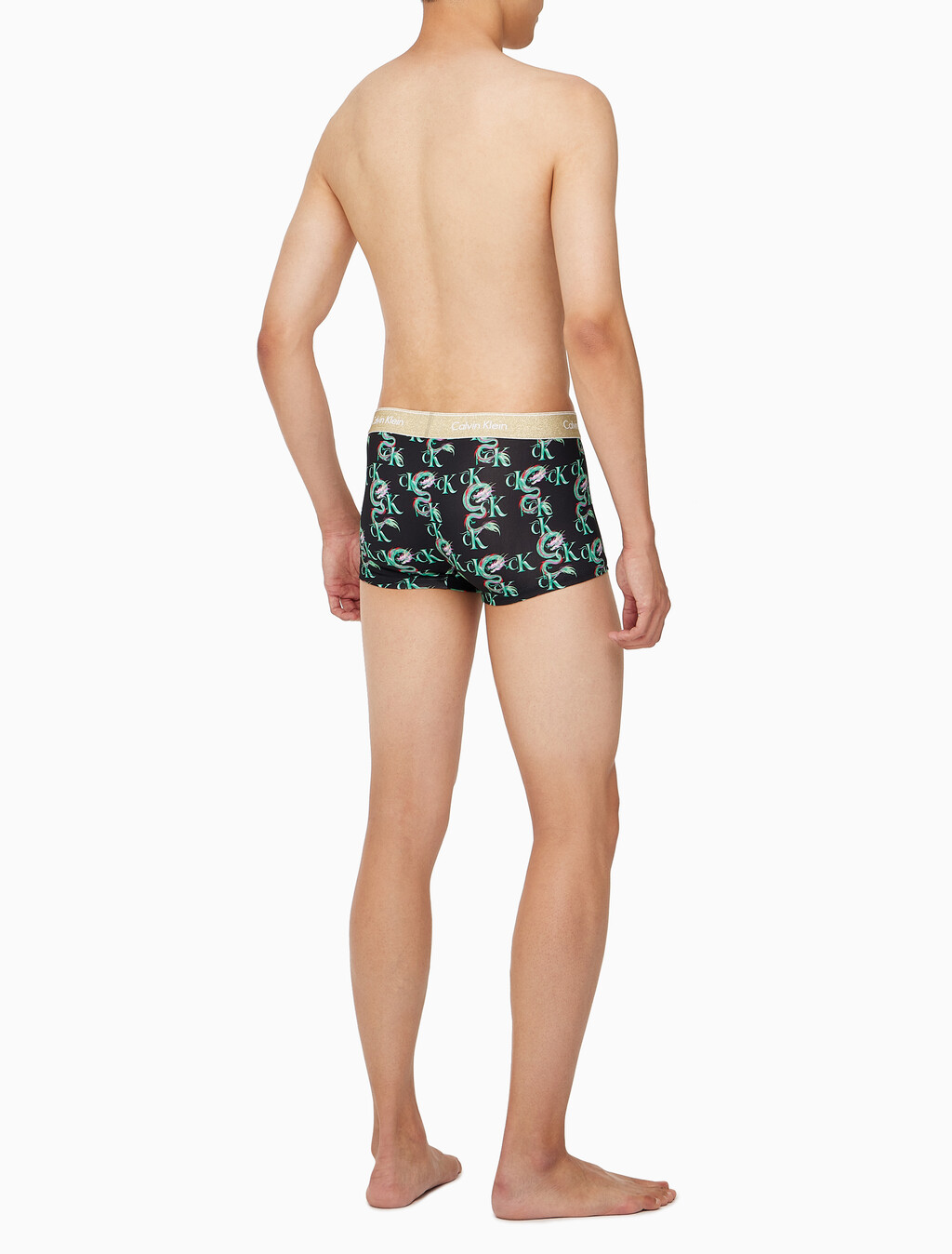 Buy 남성 CNY 드래곤 로우라이즈 드로즈 in color BLACK/GREEN PRINT