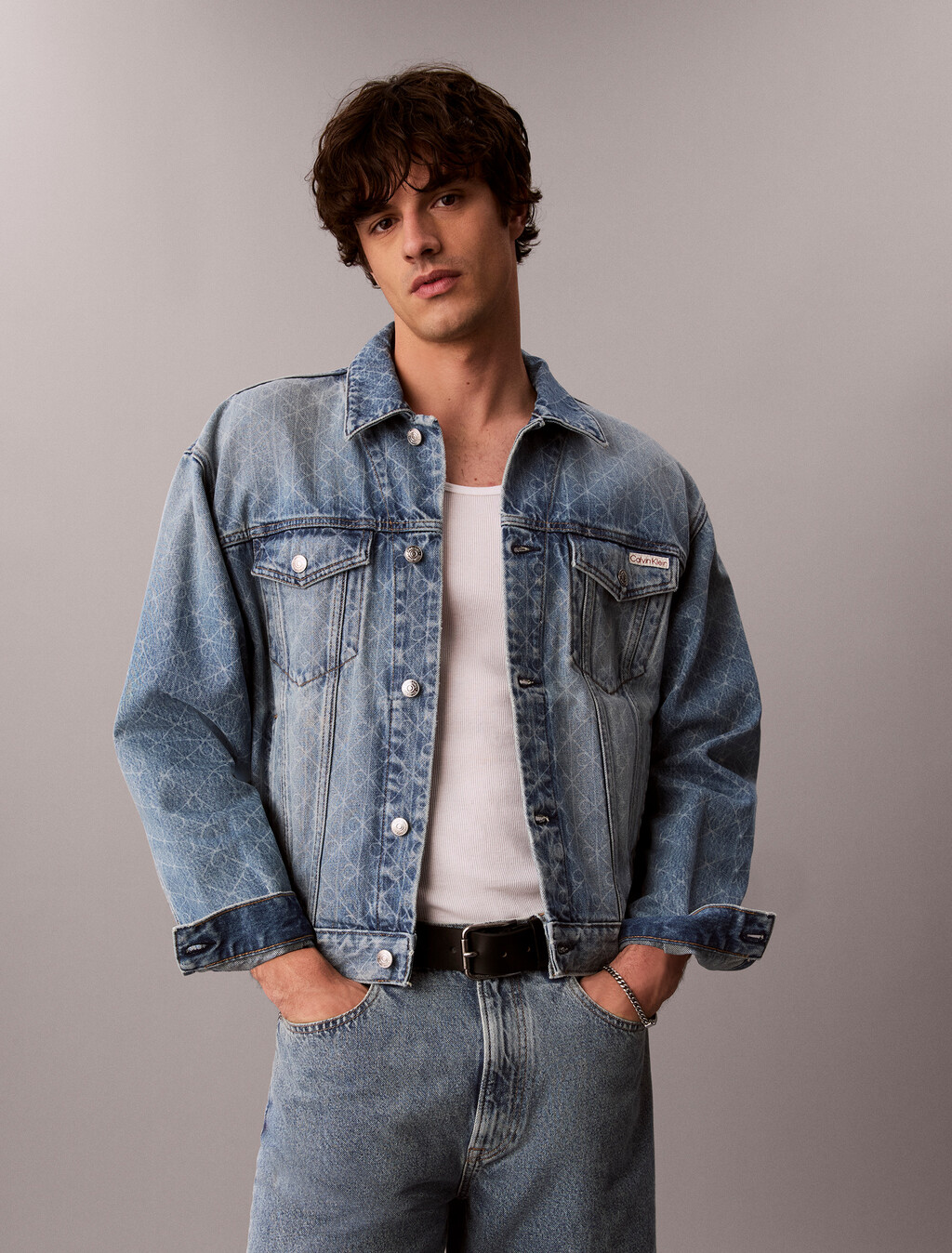 Buy 남성 90s 불러바드 블루스 AOP 트러커 자켓 in color BOULEVARD BLUES