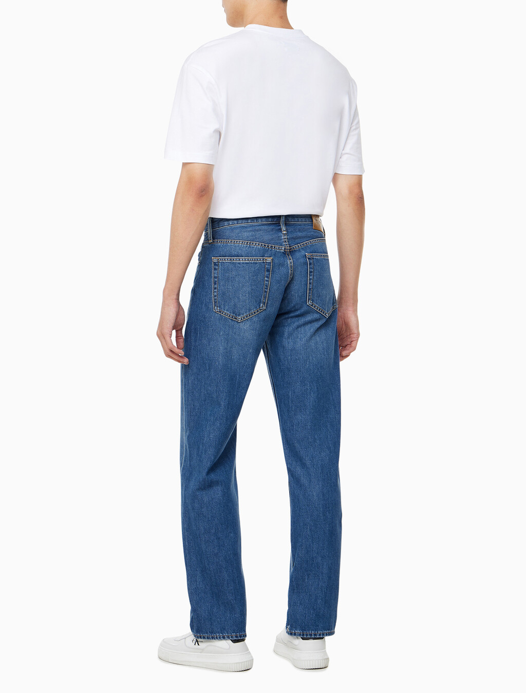 Buy 남성 90's 스트레이트핏 미드블루 37.5 기능성 데님 in color MID BLUE BACK EMBRO