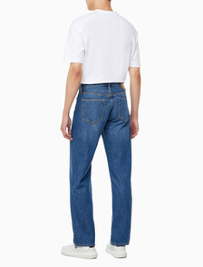 Buy 남성 90's 스트레이트핏 미드블루 37.5 기능성 데님 in color MID BLUE BACK EMBRO