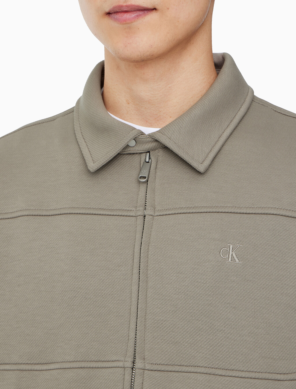 Buy 남성 릴렉스핏 트윌 스웻 집업 자켓 in color KHAKI BEIGE