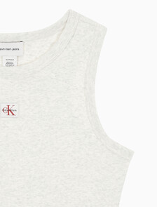 Buy 여성 우븐라벨 베이비립 탱크 in color VANILLA HEATHER