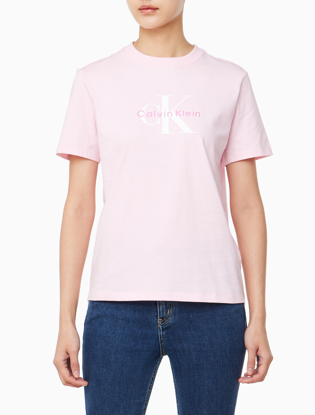 Buy 여성 히어로 모노그램 로고 반팔티셔츠 in color PASTEL PINK