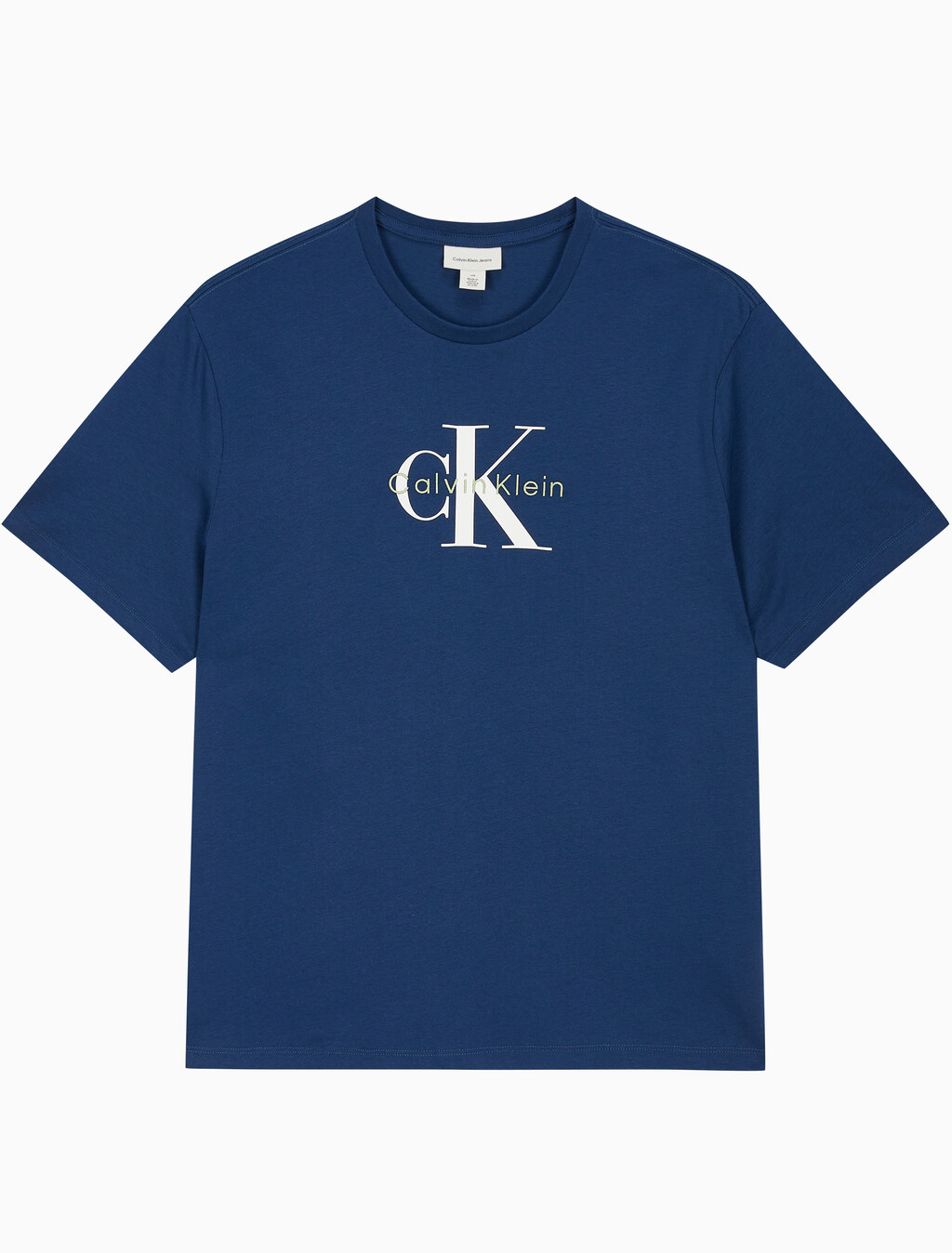 Buy 남성 레귤러핏 히어로 모노그램 로고 반팔 티셔츠 in color BLUE JEAN