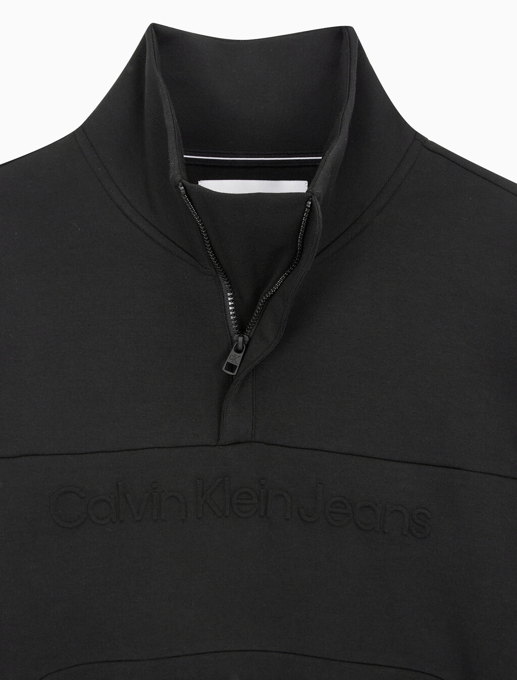 Buy 남성 인스티튜셔널 엠보스드 하프집업 스웻셔츠 in color CK BLACK
