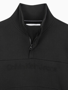 Buy 남성 인스티튜셔널 엠보스드 하프집업 스웻셔츠 in color CK BLACK