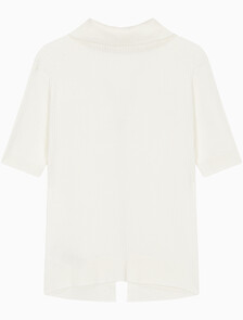 Buy 여성 반팔 집 폴로 스웨터 in color WHITE