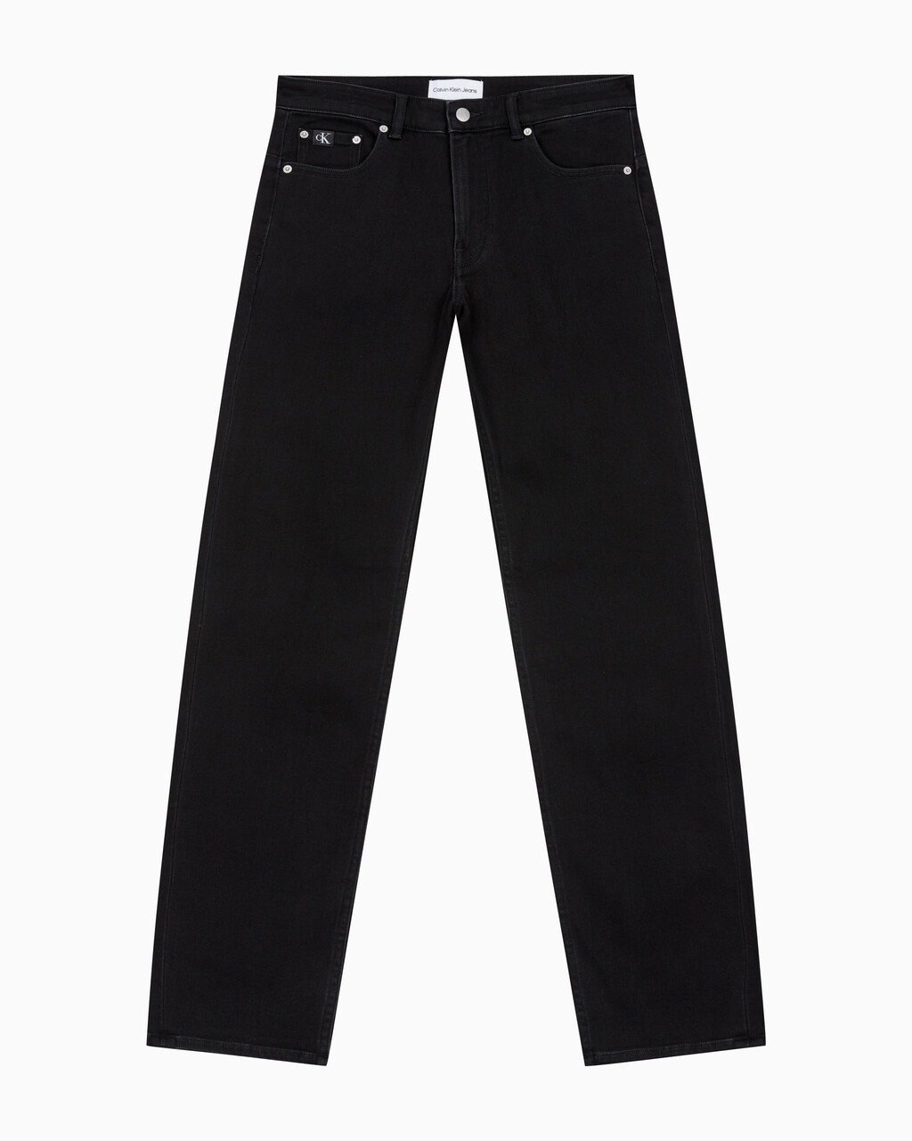 Buy 남성 바디핏 기모 블랙 데님 in color WASHED BLACK LOGO LACE