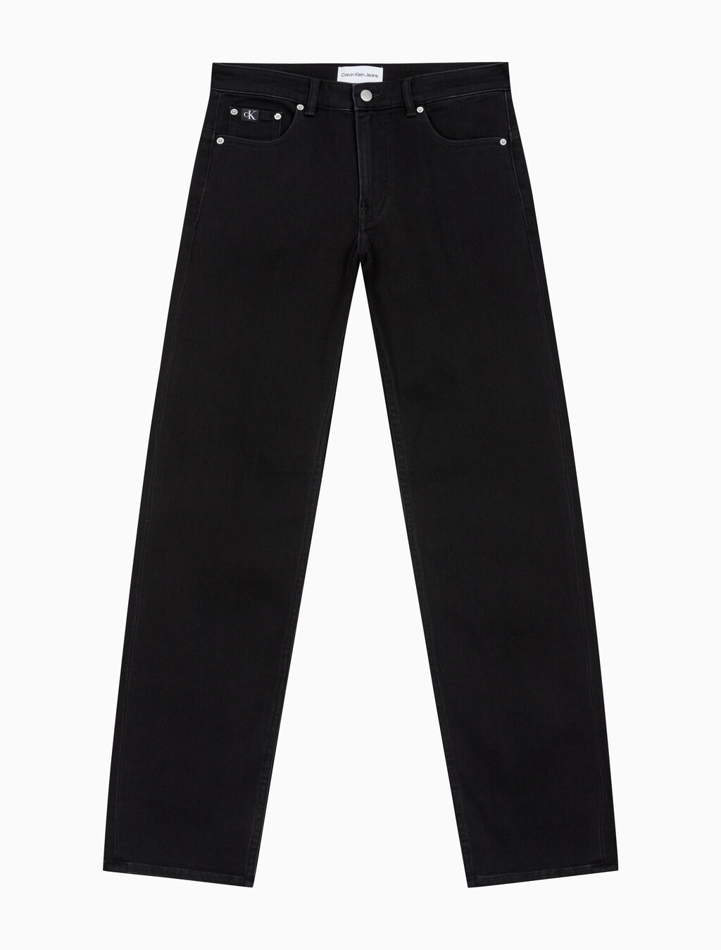Buy 남성 바디핏 기모 블랙 데님 in color WASHED BLACK LOGO LACE