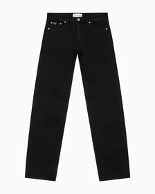 Buy 남성 바디핏 기모 블랙 데님 in color WASHED BLACK LOGO LACE