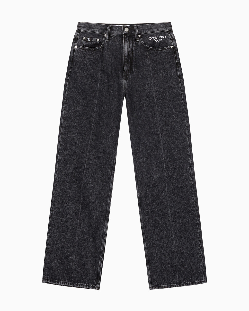 Buy 남성 뉴와이드핏 블랙 데님 in color WASHED BLACK LOGO LACE