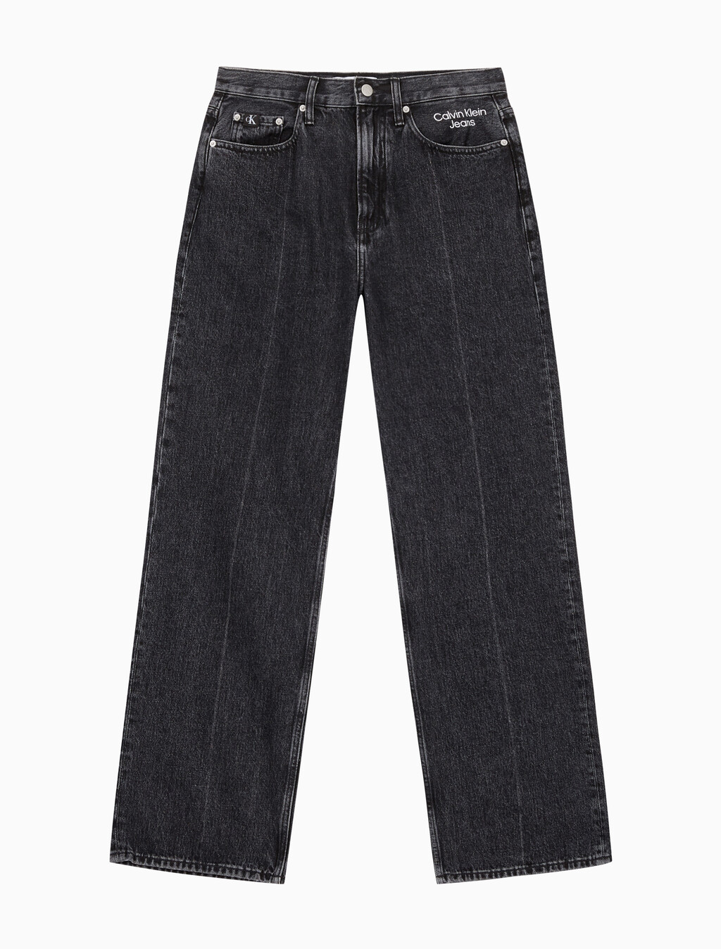 Buy 남성 뉴와이드핏 블랙 데님 in color WASHED BLACK LOGO LACE