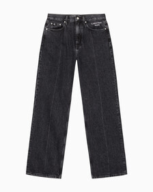 Buy 남성 뉴와이드핏 블랙 데님 in color WASHED BLACK LOGO LACE