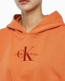 Buy 여성 미네랄 다이 모노로고 후디 in color ORANGE