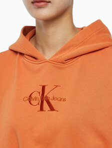 Buy 여성 미네랄 다이 모노로고 후디 in color ORANGE