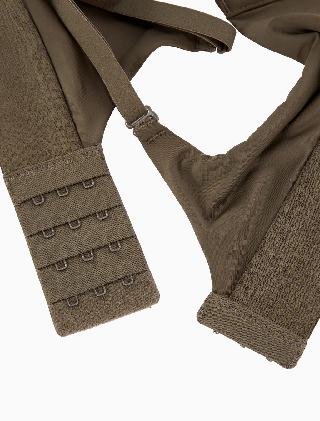 Buy 여성 엠보스드 아이콘 마이크로 AF 푸쉬업 플런지 브라 in color OLIVE