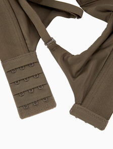 Buy 여성 엠보스드 아이콘 마이크로 AF 푸쉬업 플런지 브라 in color OLIVE